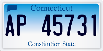 CT license plate AP45731