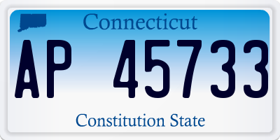 CT license plate AP45733