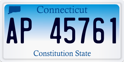 CT license plate AP45761