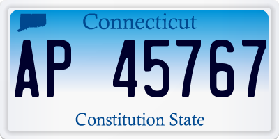 CT license plate AP45767
