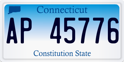 CT license plate AP45776