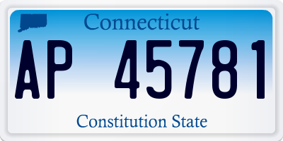 CT license plate AP45781