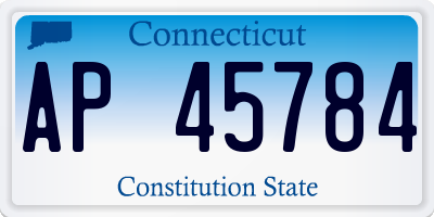 CT license plate AP45784