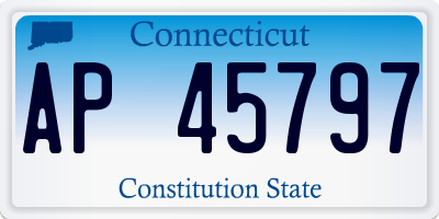 CT license plate AP45797