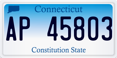 CT license plate AP45803