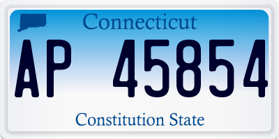 CT license plate AP45854