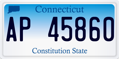 CT license plate AP45860