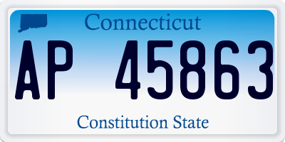 CT license plate AP45863