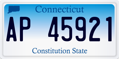 CT license plate AP45921