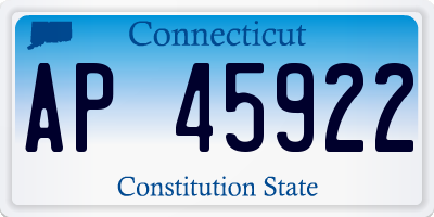 CT license plate AP45922