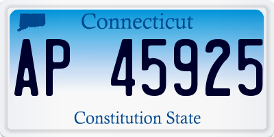 CT license plate AP45925