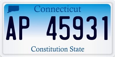 CT license plate AP45931