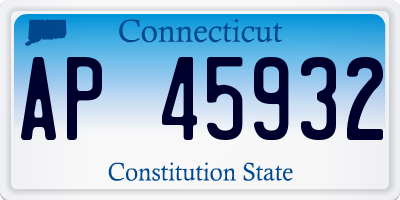 CT license plate AP45932