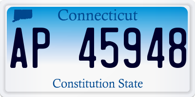 CT license plate AP45948