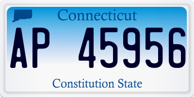 CT license plate AP45956