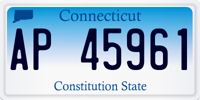 CT license plate AP45961