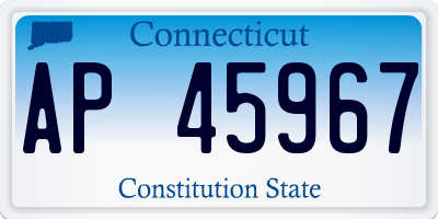 CT license plate AP45967