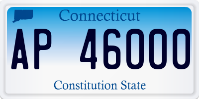 CT license plate AP46000