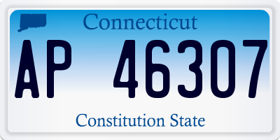 CT license plate AP46307