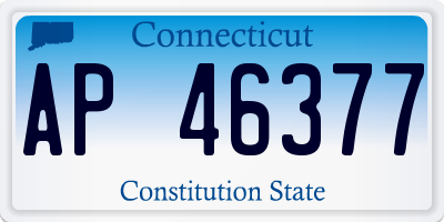 CT license plate AP46377