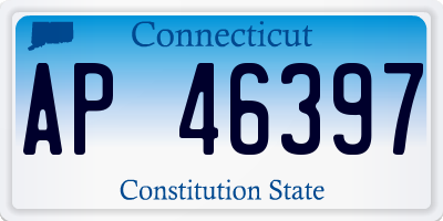 CT license plate AP46397