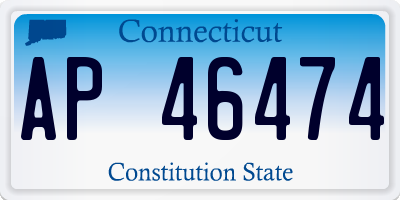 CT license plate AP46474