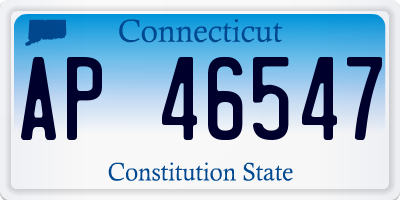 CT license plate AP46547