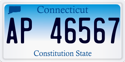 CT license plate AP46567