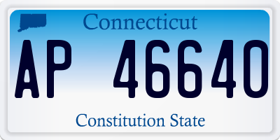 CT license plate AP46640
