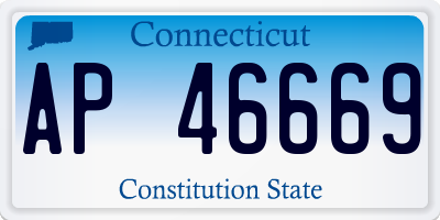 CT license plate AP46669