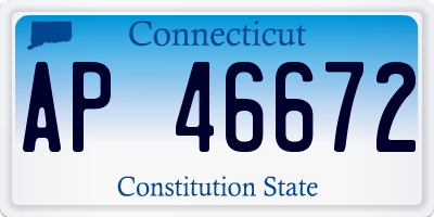 CT license plate AP46672