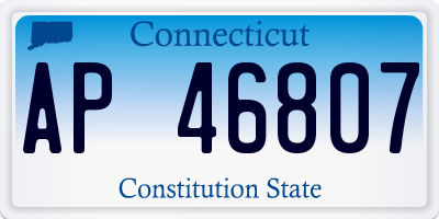 CT license plate AP46807