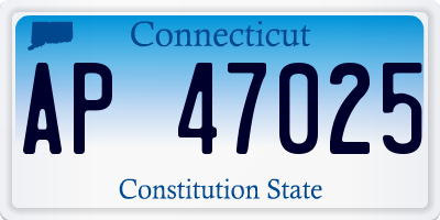 CT license plate AP47025