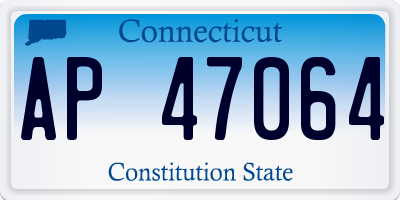 CT license plate AP47064