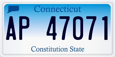 CT license plate AP47071