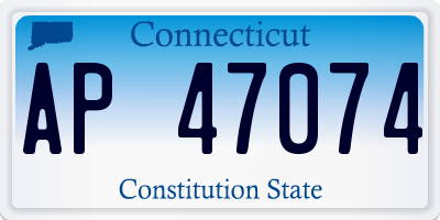 CT license plate AP47074