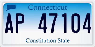 CT license plate AP47104