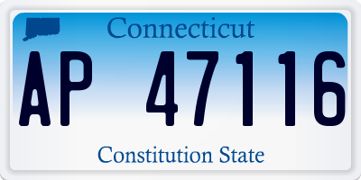 CT license plate AP47116