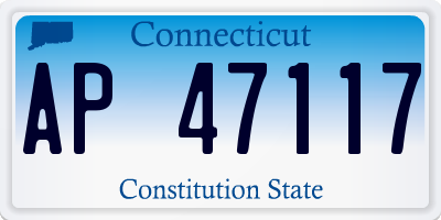 CT license plate AP47117