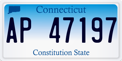 CT license plate AP47197
