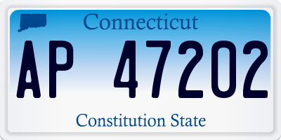 CT license plate AP47202