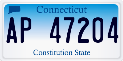 CT license plate AP47204