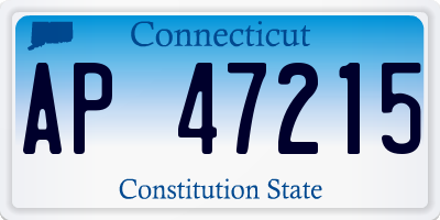 CT license plate AP47215