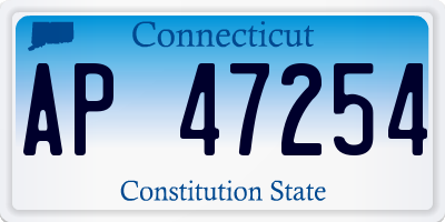 CT license plate AP47254
