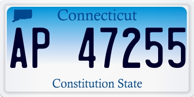 CT license plate AP47255