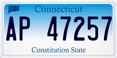 CT license plate AP47257