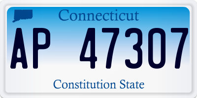 CT license plate AP47307