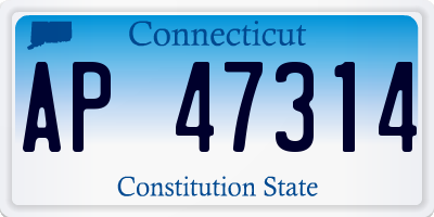 CT license plate AP47314