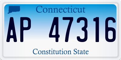 CT license plate AP47316