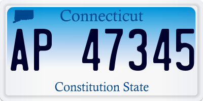 CT license plate AP47345